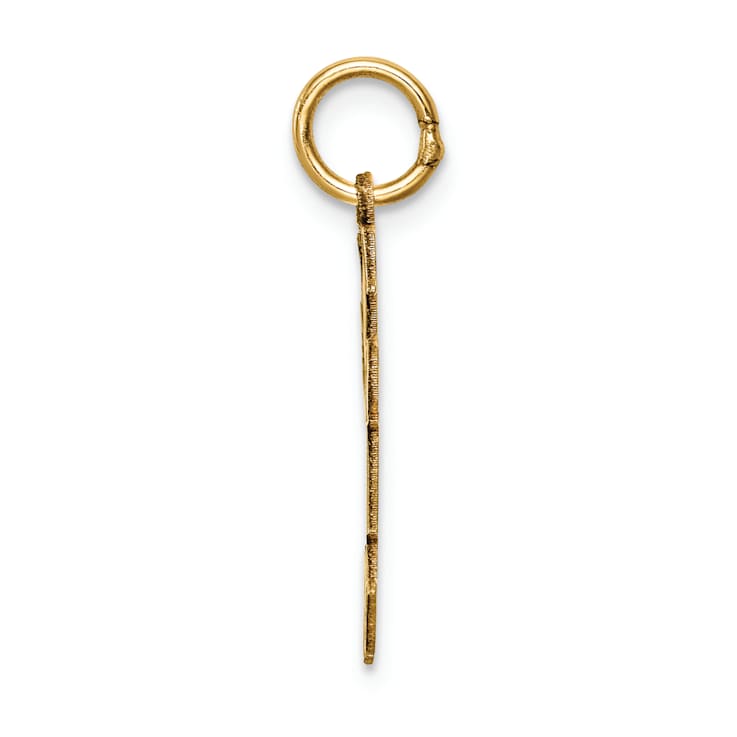 14k Yellow Gold Satin Girl Kiss Charm