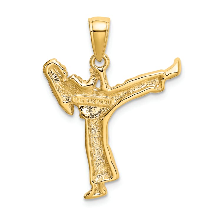 10K Yellow Gold Textured Girl Karate Charm