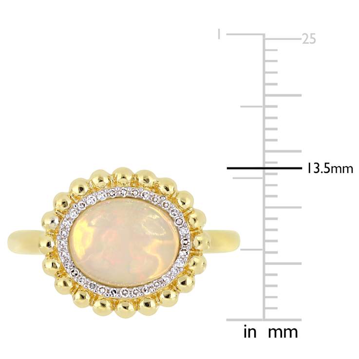 Ethiopian Opal Yellow and Diamond 14K Yellow Gold Ring 2.09ctw