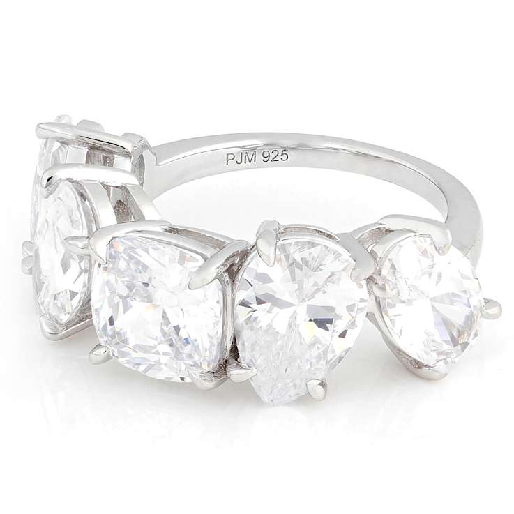 Multi-Shape CZ Band Ring In Sterling Silver