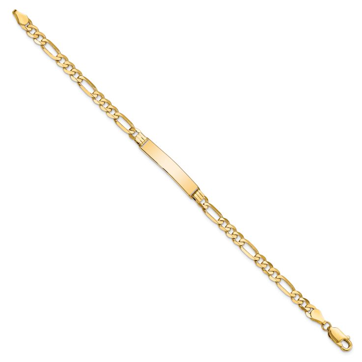 10k Yellow Gold Figaro Link ID Bracelet