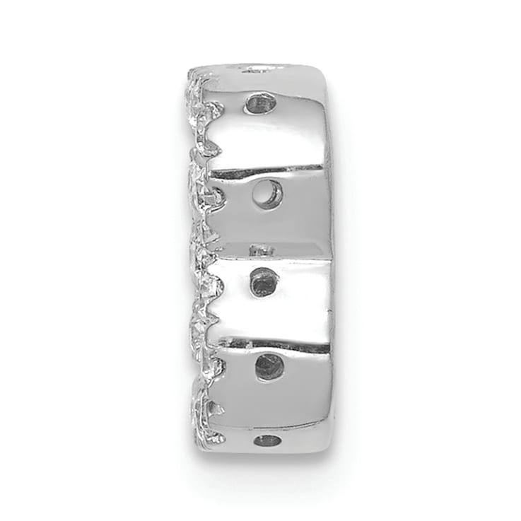 Rhodium Over 14K White Gold Diamond Letter B Initial Charm
