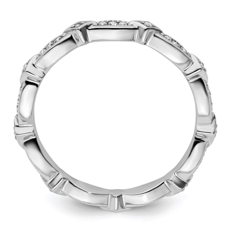 Sterling Silver Stackable Expressions Diamond Ring 0.112ctw