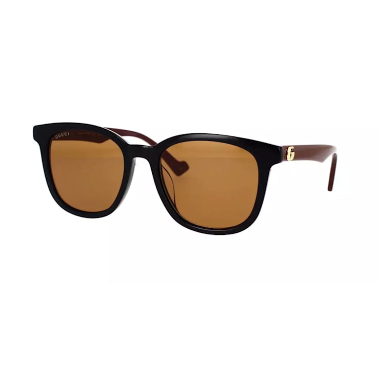 Gucci Black and Burgundy Rectangular Frame / Brown Lens Sunglasses