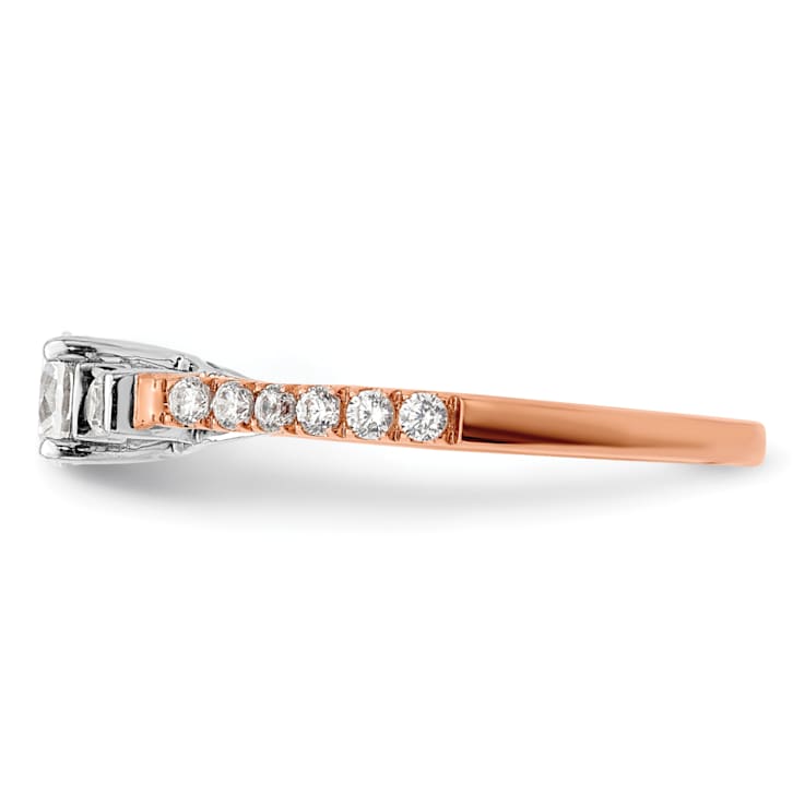 10K Two-tone Lab Grown Diamond VS/SI GH, Complete Engagement Ring 0.71ctw