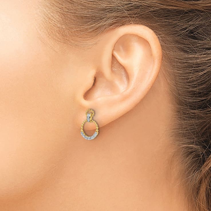 14K Yellow Gold Lab Grown Diamond SI1/SI2, G H I, Dangle Post Earrings