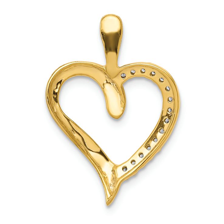 14K Two-tone Gold  Diamond Heart Pendant