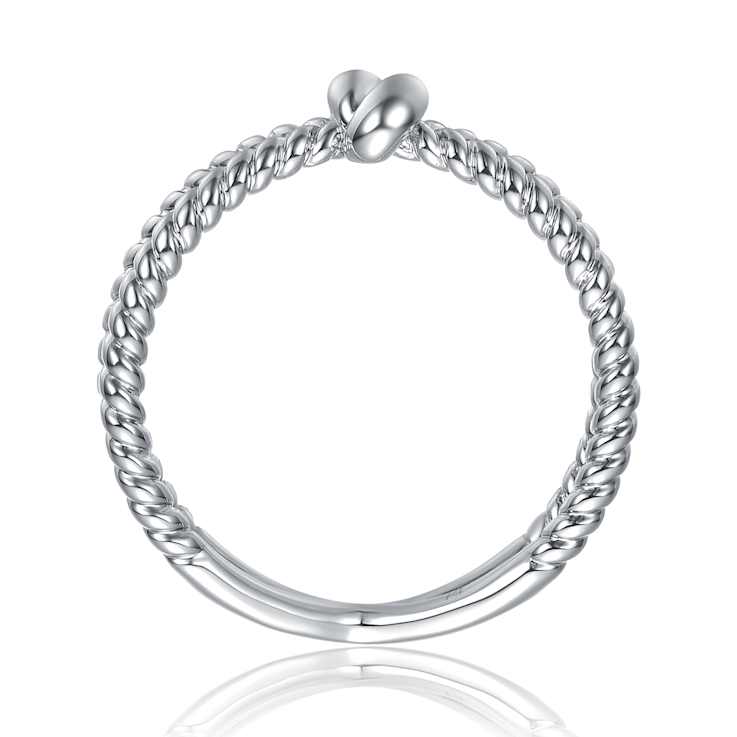 Infinity CZ Pave Band Ring In Rhodium Over Brass