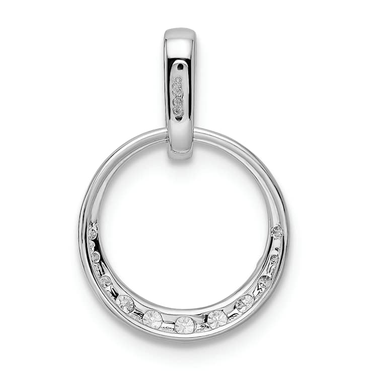 Rhodium Over 10k White Gold 0.26 cttw Diamond Circle Pendant