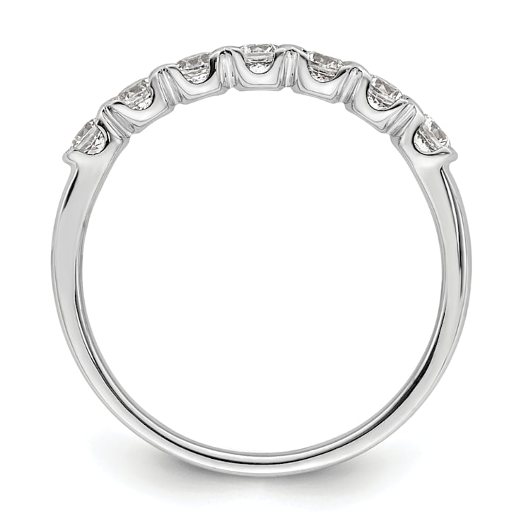 Rhodium Over 14K White Gold 7-Stone Diamond Wedding Band 0.49ctw