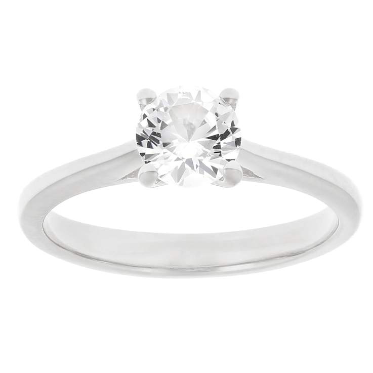 Lab-Created White Sapphire Solitaire Ring In Sterling Silver 1.01ct