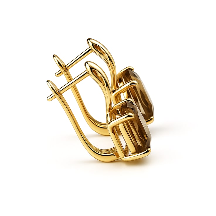 14K Yellow Gold Over Sterling Silver Black Onyx Round Drop Earrings