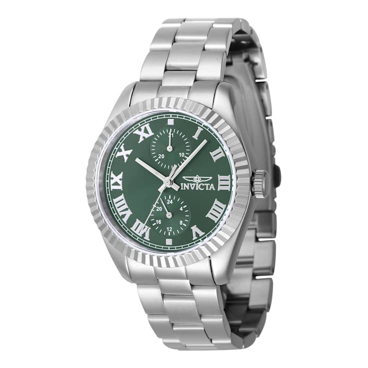Invicta Specialty 36mm Green Dial Stainless Steel Quartz Watch