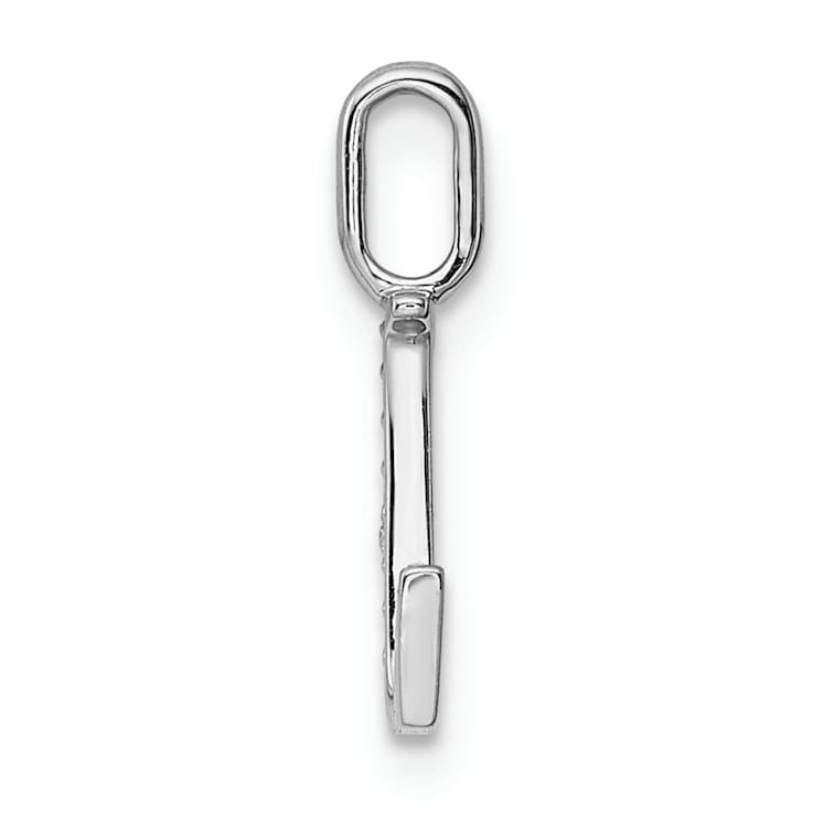 14K White Gold Diamond Letter L Initial Pendant