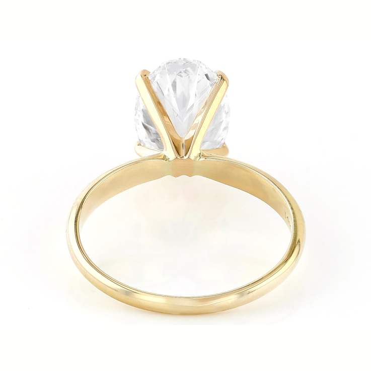Lab-Grown Diamond Oval Solitaire Ring In 14K Gold 3.00ct