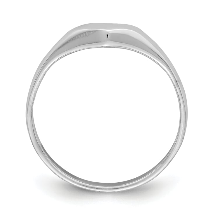 Rhodium Over Sterling Silver Polished Elongated Heart Children's Ring