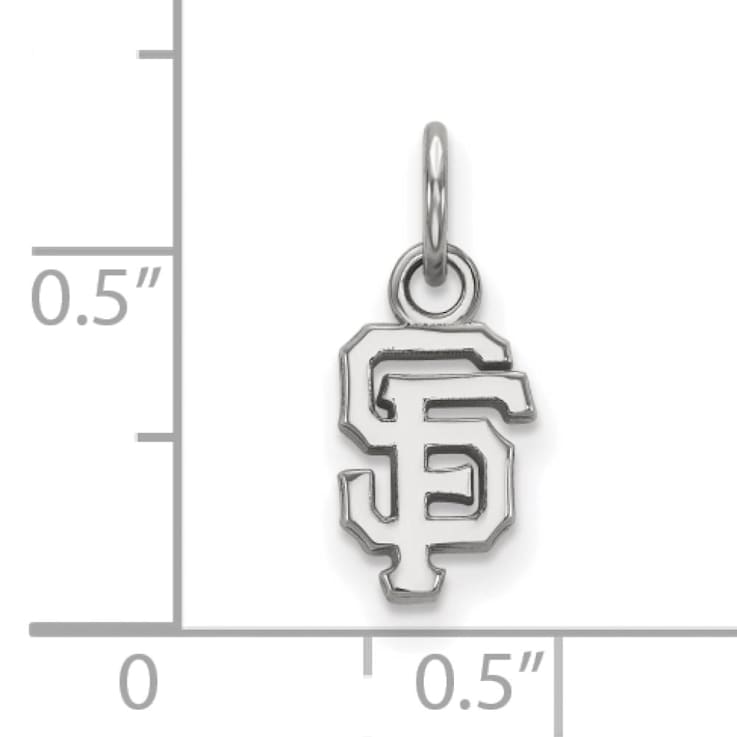 Rhodium Over Sterling Silver MLB San Francisco Giants LogoArt Pendant