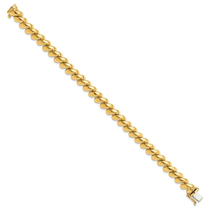 10k Yellow Gold 8mm San Marco Link 7 Inch Bracelet
