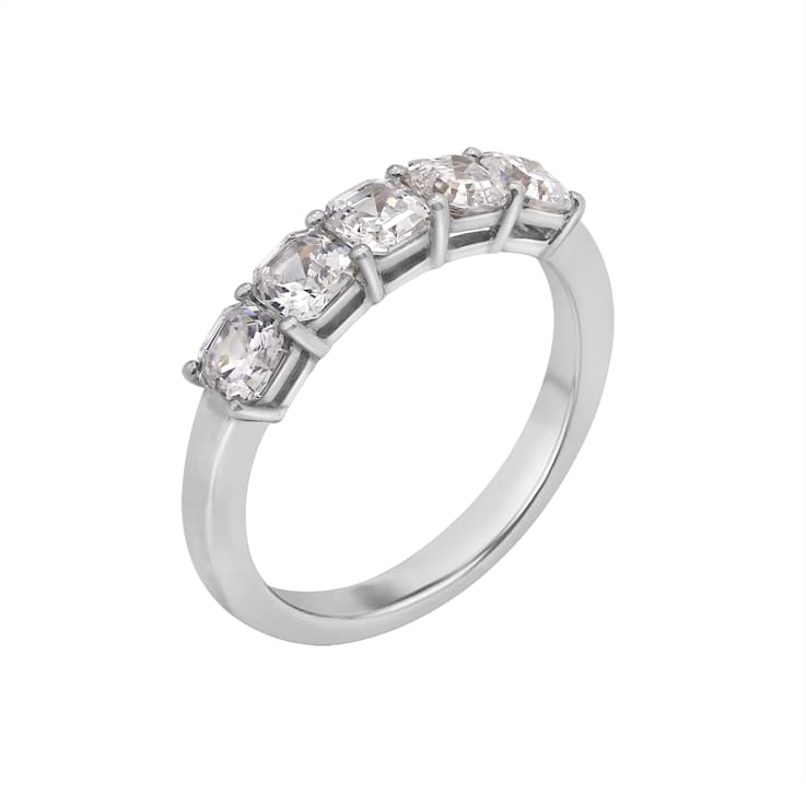 White Cubic Zirconia Platinum Over Sterling Silver Asscher Cut Jewelry
Set 3.90ctw