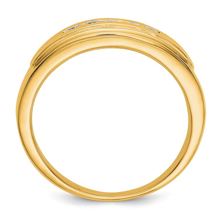14K Yellow Gold Lab Grown Diamond SI1/SI2, G H I, Men's Ring