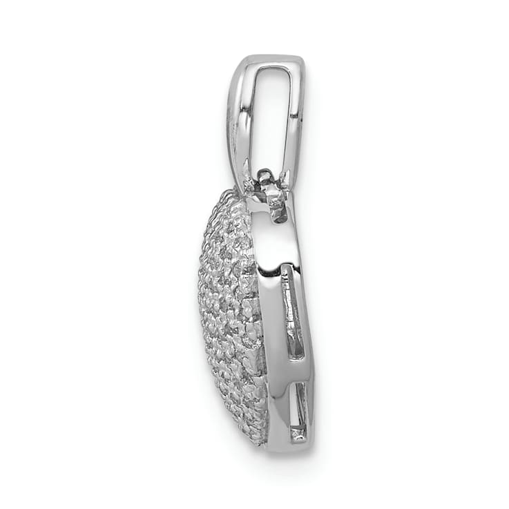 Rhodium Over 14k White Gold Diamond Heart Pendant