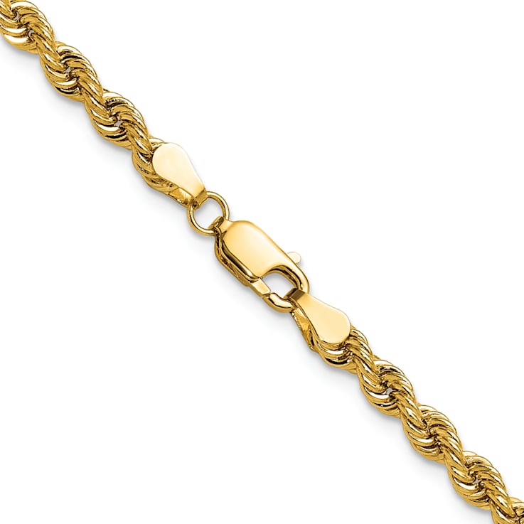 14k Yellow Gold 3.8mm Solid Rope 24 Inch Chain
