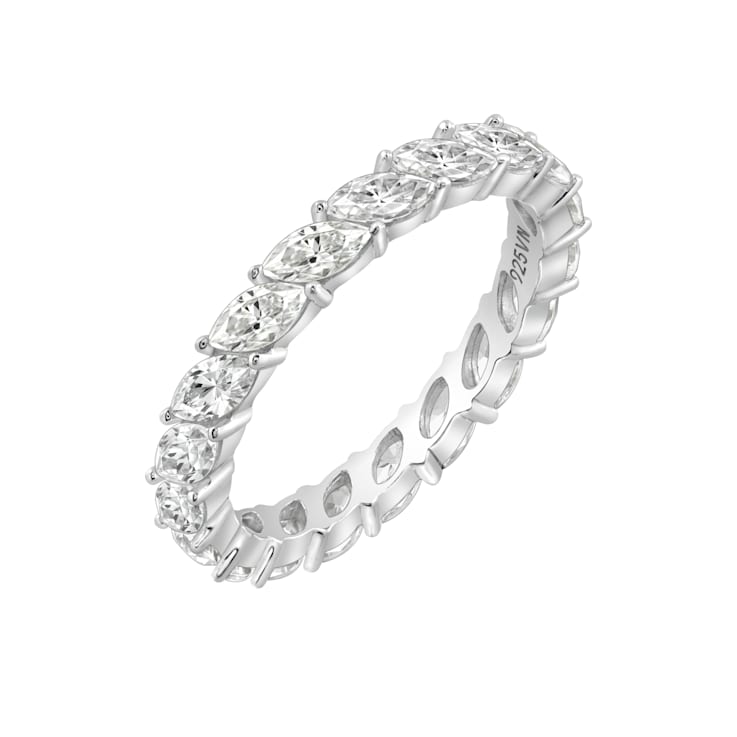 White Cubic Zirconia Platinum Over Sterling Silver Ring 3.15ctw