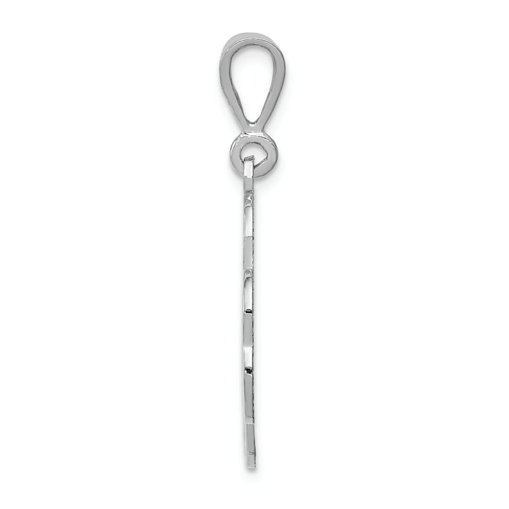 Rhodium Over 14K White Gold Trinity Clover Pendant