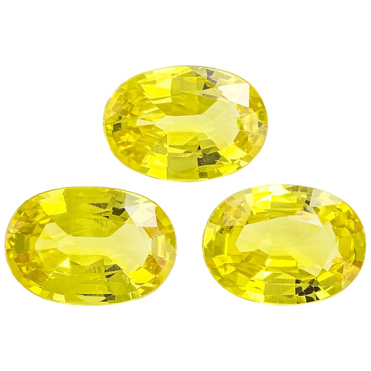 Yellow Sapphire 7x5mm Oval Set of 3 2.1ctw