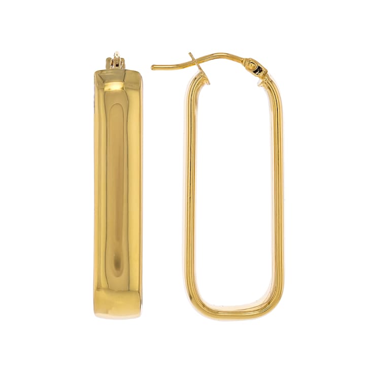 Small Geometric Hoop Earrings In 10K Yellow Gold