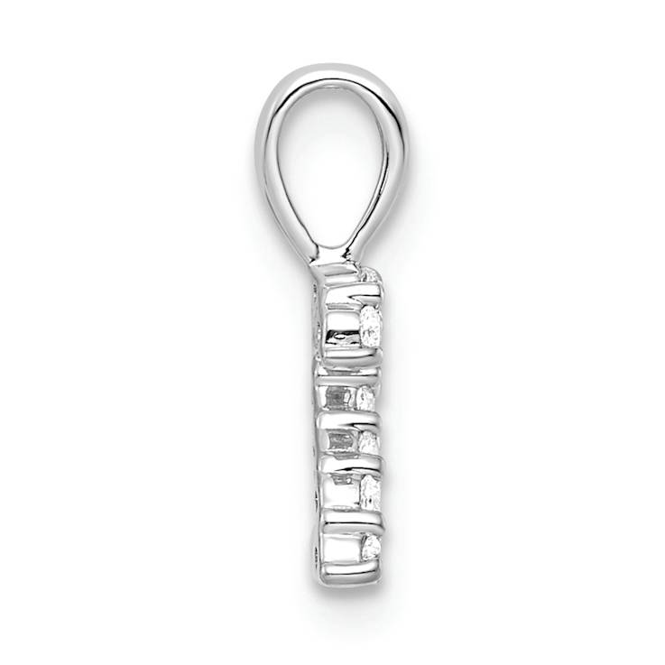 Rhodium Over 14k White Gold Diamond Number 2 Pendant