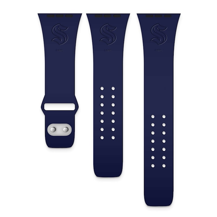 Gametime NHL Seattle Kraken Debossed Silicone Apple Watch Band (42/44mm
M/L). Watch not included.