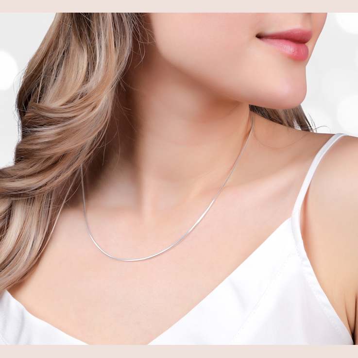 Snake Chain Necklace 20 Inch In Sterling Silver