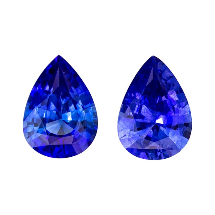 Sapphire 7.2x5.2mm Pear Shape Matched Pair 1.55ctw