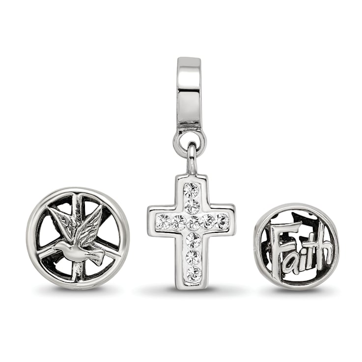 Sterling Silver Reflections Religious Boxed Bead Set