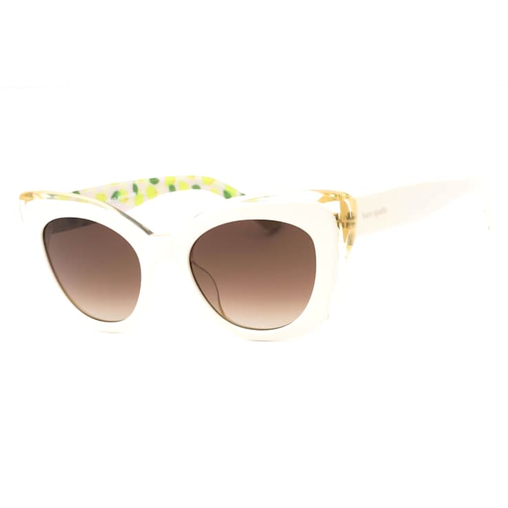 Kate Spade Marigold Ivory Cat Eye Frame / Brown Lenses Sunglasses