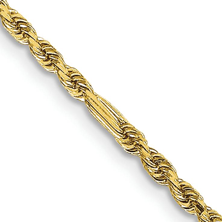 14k Yellow Gold 1.8mm Solid Diamond-Cut Milano Rope 24 Inch Chain