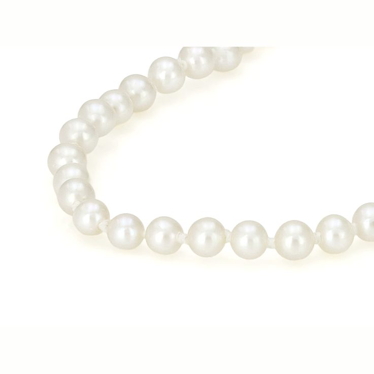 Mini Freshwater Pearl Strand Necklace In Sterling Silver 16 Inch