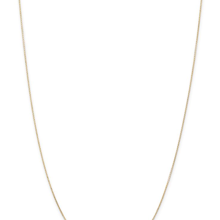 14k Yellow Gold 0.8mm Solid Diamond-Cut Round Open Link Cable 26 Inch Chain