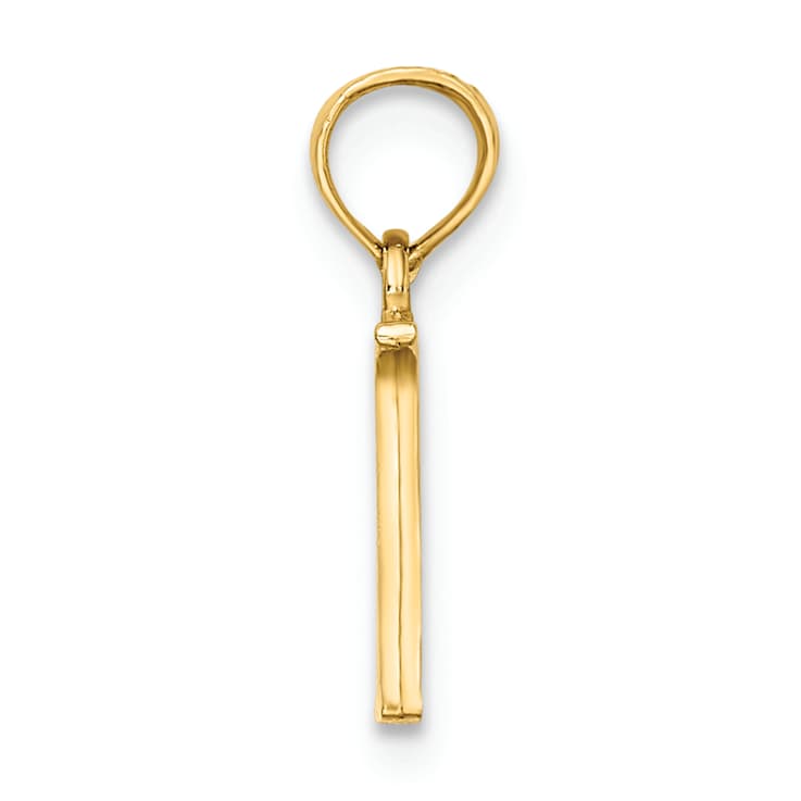 14k Yellow Gold Polished Block Letter N Initial Pendant