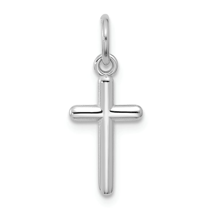 Rhodium Over 14k White Gold Cross Pendant