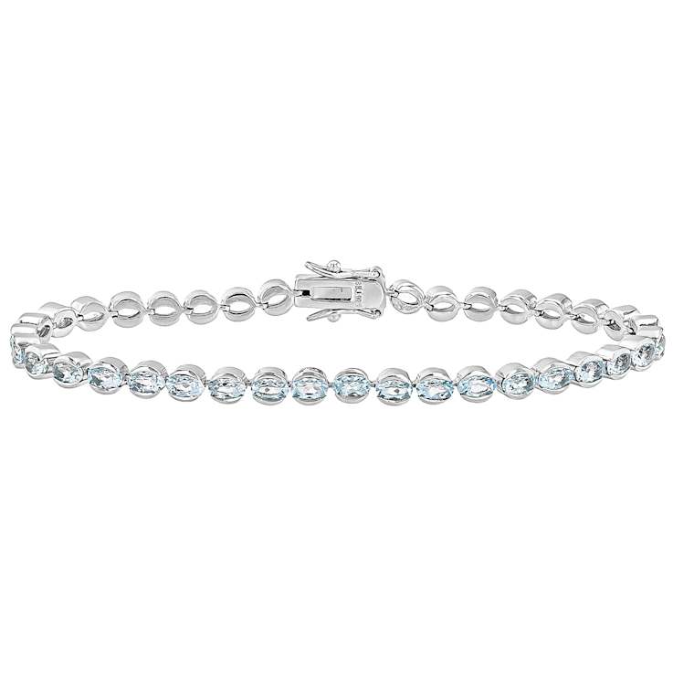 Sky Blue Topaz Tennis Bracelet In Sterling Silver 7.86ctw