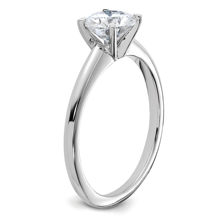 Rhodium Over 14K White Gold 1 ct. D E F Pure Light Round Moissanite
Solitaire Ring