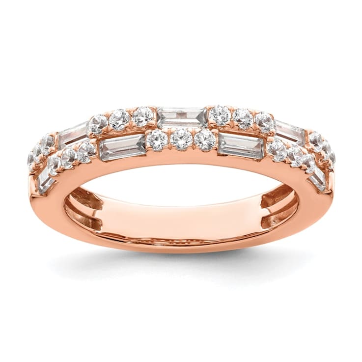 14K Rose Gold Diamond Wedding Band 1.01ctw