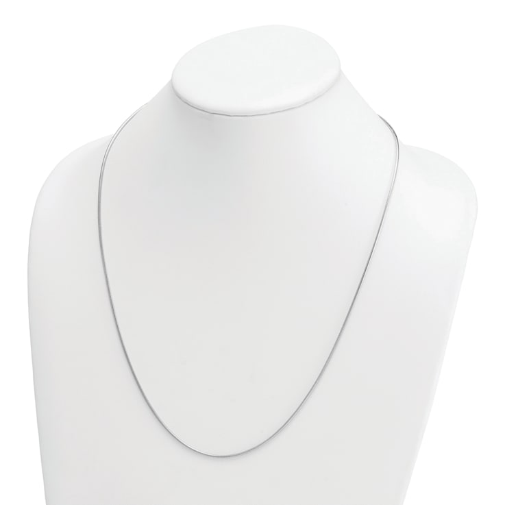 Rhodium Over Sterling Silver 1.6mm Snake 20 Inch Chain