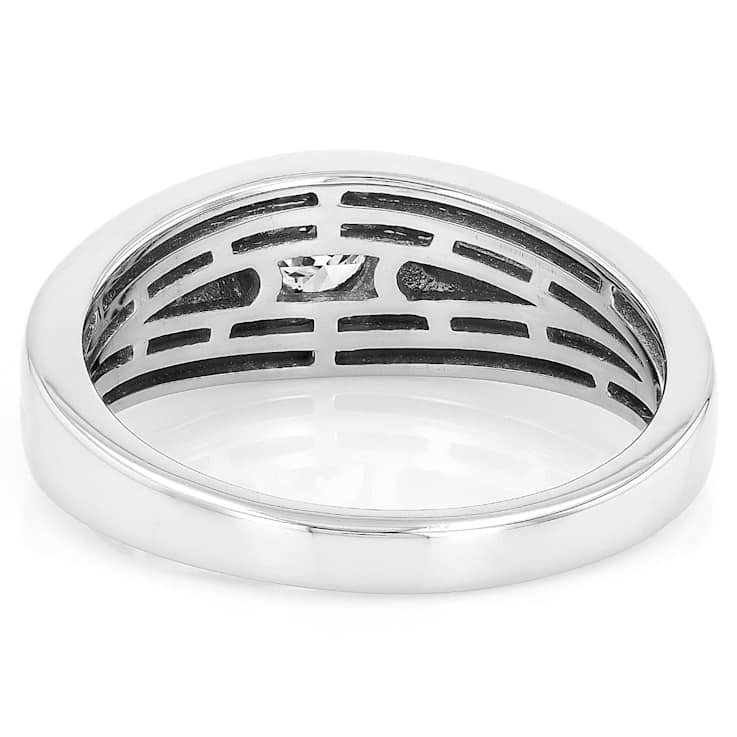 Timeless Lab-Grown Diamond Men's Solitaire Ring In Sterling Silver