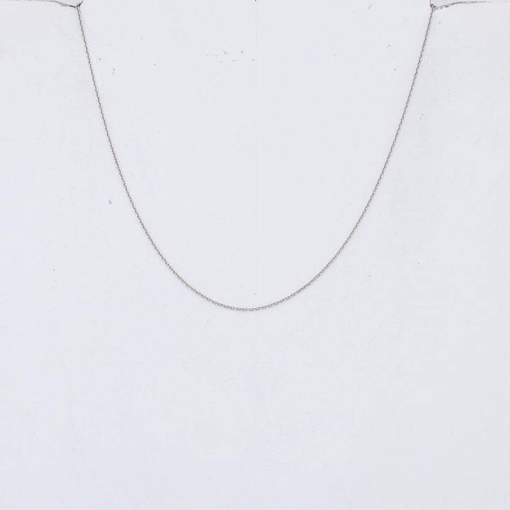 Platinum 950 Over Sterling Silver Thin 16 Inch with 2 Inch Extension
Cable Chain Necklace