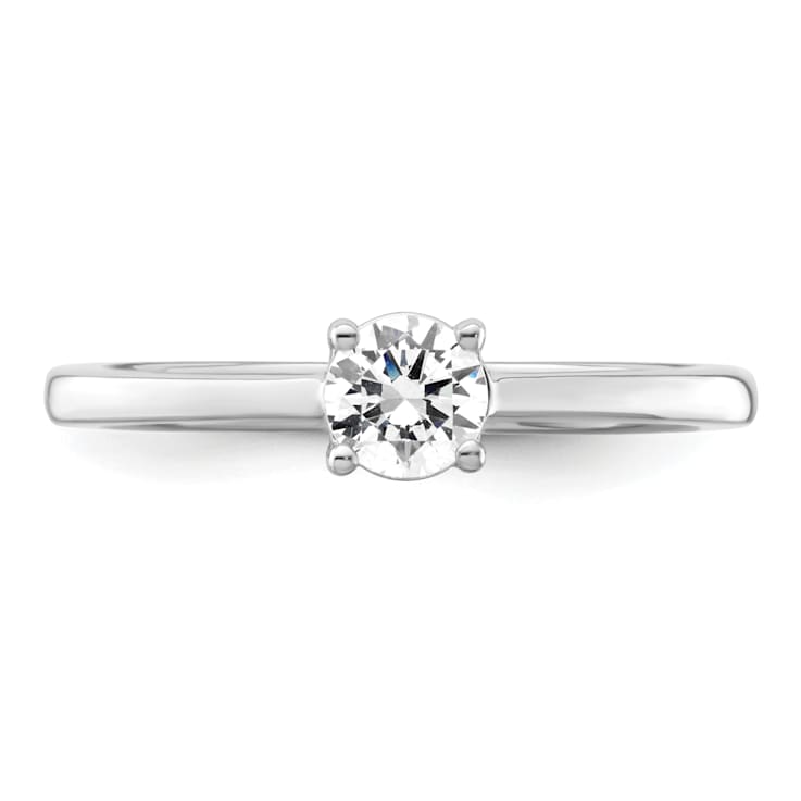Rhodium Over 14K White Gold Lab Grown Diamond Engagement Ring