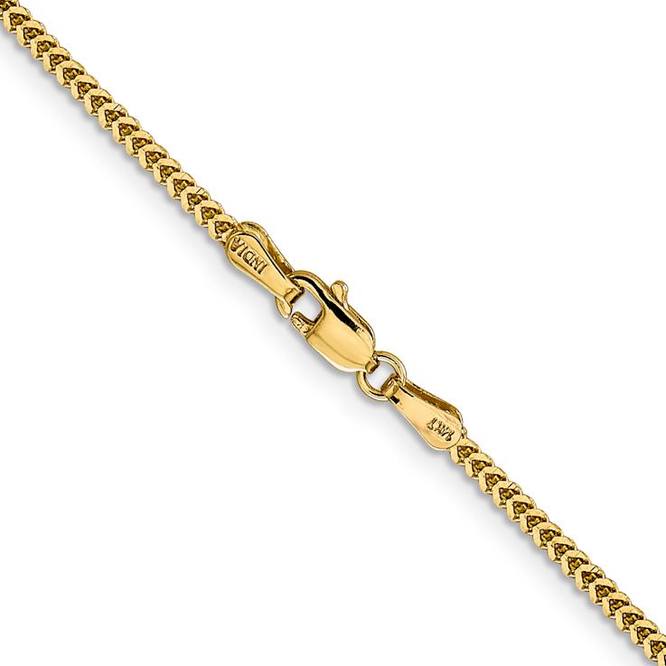 14k Yellow Gold 1.4mm Solid Franco 30 Inch Chain