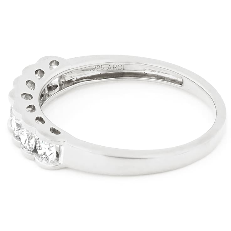Polished Lab-Grown Diamond Band Ring 0.45ctw In Sterling Silver